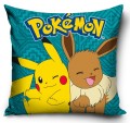 POSZEWKA pluszowa dekoracyjna na poduszkę POKEMON Pikachu & Eevee 40x40cm