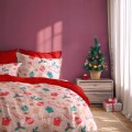POŚCIEL bawełniana ŚWIĄTECZNA BOMBKI 220x200 + 2x 70x80 komplet 3 częściowy