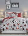 POŚCIEL bawełniana ŚWIĄTECZNA PINGWINY 220x200 2x 70x80 komplet 3 częściowy