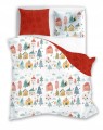 POŚCIEL bawełniana ŚWIĄTECZNA DOMKI 140x200 + 70x90 komplet 2 częściowy