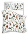 POŚCIEL bawełniana ŚWIĄTECZNA 140x200 + 70x90 choinki pierniki ozdoby