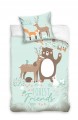 POŚCIEL bawełniana ŚWIĄTECZNA 140x200 cm ZWIERZĄTKA LAS