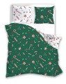 POŚCIEL bawełniana ŚWIĄTECZNA CUKIERKI 220x200 2x 70x80 komplet 3 częściowy