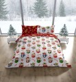 POŚCIEL bawełniana ŚWIĄTECZNA 140x200 + 70x90 choinki mikołaje cukierki