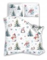 POŚCIEL bawełniana ŚWIĄTECZNA 140x200 70x90 choinki bałwany misie pingwiny