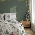 POŚCIEL bawełniana ŚWIĄTECZNA 140x200 70x90 choinki bałwany misie pingwiny