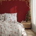 POŚCIEL bawełniana ŚWIĄTECZNA 140x200 + 70x90 głóg szyszki