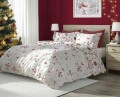 POŚCIEL bawełniana ŚWIĄTECZNA 140x200 + 70x90 głóg szyszki