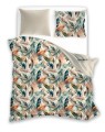 POŚCIEL bawełniana LIŚCIE rośliny 220x200 + 2x 70x80 cm komplet 3 częściowy