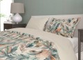 POŚCIEL bawełniana LIŚCIE rośliny 220x200 + 2x 70x80 cm komplet 3 częściowy