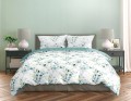 POŚCIEL bawełniana LIŚCIE rośliny 220x200 + 2x 70x80 cm komplet 3 częściowy