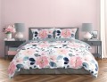 POŚCIEL bawełniana satynowa KWIATY 220x200 + 2x 70x80 komplet 3 częściowy