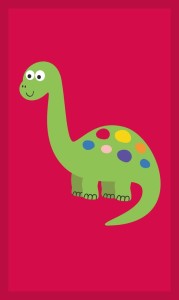 RĘCZNIK ręczniczek do rąk DINOZAUR 30x50 z zawieszką i miejscem na podpis