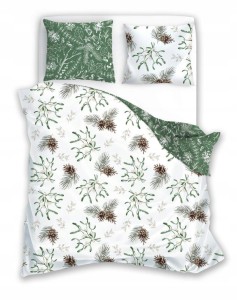 POŚCIEL bawełniana ŚWIĄTECZNA 220x200 + 2x 70x80 komplet 3 częściowy