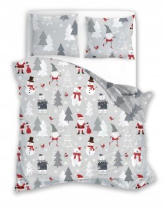 POŚCIEL bawełniana ŚWIĄTECZNA 220x200 + 2x 70x80 komplet 3 częściowy