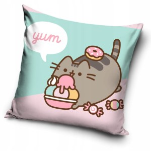 POSZEWKA pluszowa dekoracyjna poduszkę KOT PUSHEEN 40x40 cm WELWET
