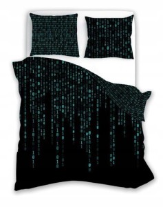 POŚCIEL bawełniana Matrix Nauka Technologia 160x200 cm ŚWIECĄCA