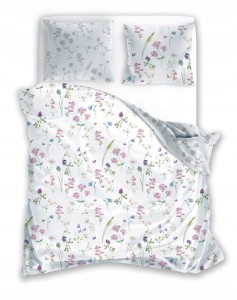 POŚCIEL bawełniana satynowa KWIATY 220x200 + 2x 70x80 komplet 3 częściowy