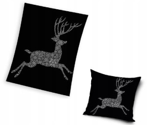 KOC ŚWIĄTECZNY CORAL + PODUSZKA ŚWIĄTECZNA RENIFER 150x200 cm MIKOŁAJ