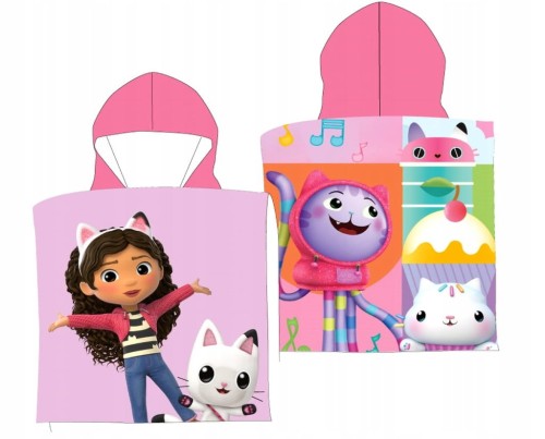 RĘCZNIK PONCHO 50x100 KOCI DOMEK GABI