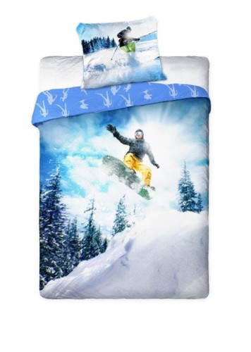 POŚCIEL bawełniana dziecięca SNOWBOARD 160x200