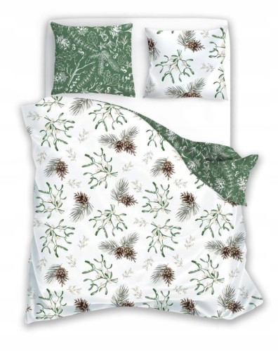 POŚCIEL bawełniana ŚWIĄTECZNA 220x200 + 2x 70x80 komplet 3 częściowy