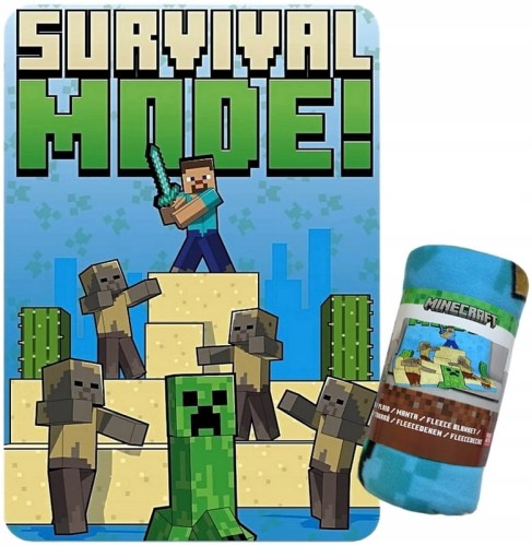 KOC POLAROWY MINECRAFT 140X100 CREEPER KOCYK DZIECIĘCY PLED POLAR