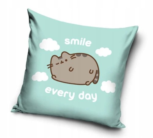 POSZEWKA pluszowa dekoracyjna poduszkę KOT PUSHEEN 40x40 cm WELWET