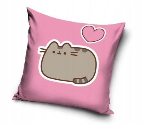 POSZEWKA pluszowa dekoracyjna poduszkę KOT PUSHEEN 40x40 cm WELWET