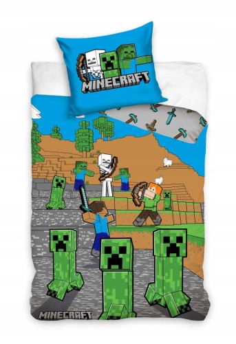 POŚCIEL bawełniana MINECRAFT 140x200 ORYGINALNA