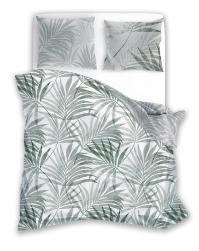 POŚCIEL bawełniana PALMY LIŚCIE 220x200 + 2x 70x80 cm komplet 3 częściowy
