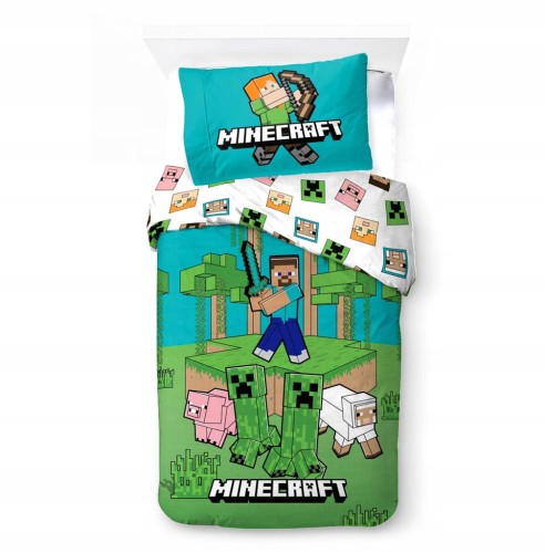 POŚCIEL bawełniana MINECRAFT 140x200 ORYGINALNA