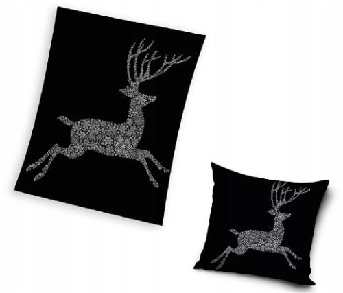 KOC ŚWIĄTECZNY CORAL + PODUSZKA ŚWIĄTECZNA RENIFER 150x200 cm MIKOŁAJ