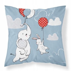 POSZEWKA bawełniana SŁOŃ KRÓLIK BALONY 40x40 cm