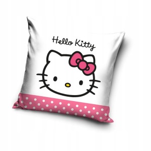 POSZEWKA pluszowa dekoracyjna na poduszkę HELLO KITTY 40x40 cm WELWET