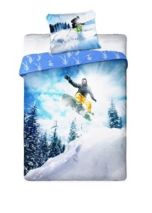 POŚCIEL bawełniana dziecięca SNOWBOARD 160x200