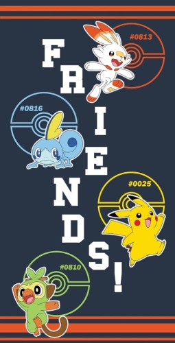 RĘCZNIK bawełniany POKEMON 70x140 cm PIKACHU Scorbunny Grookey Sobble