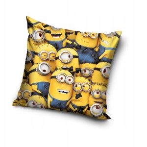POSZEWKA pluszowa dekoracyjna na poduszkę MINIONKI 40x40 cm WELWET