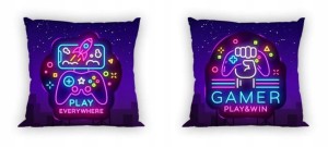 POSZEWKA bawełniana NEON 40x40 cm GRACZ GRA PAD