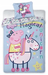 POŚCIEL dziecięca bawełniana ŚWINKA PEPPA 140x200