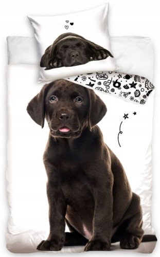 POŚCIEL bawełniana PIES 140x200 cm Labrador retriever