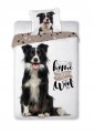 POŚCIEL dziecięca bawełniana PIES Border Collie 160x200 cm