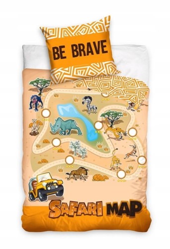 POŚCIEL bawełniana ZWIERZĘTA safari 140x200 sawanna