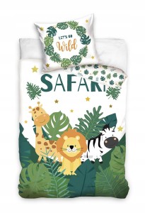 POŚCIEL bawełniana ZWIERZĘTA safari 140x200 sawanna