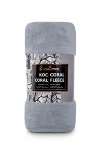 KOC CORAL kocyk mikrofibra SZARY 150x200 cm