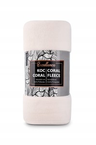 KOC CORAL kocyk mikrofibra BEŻOWY 150x200 cm