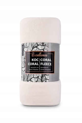 KOC CORAL kocyk mikrofibra BEŻOWY 150x200 cm